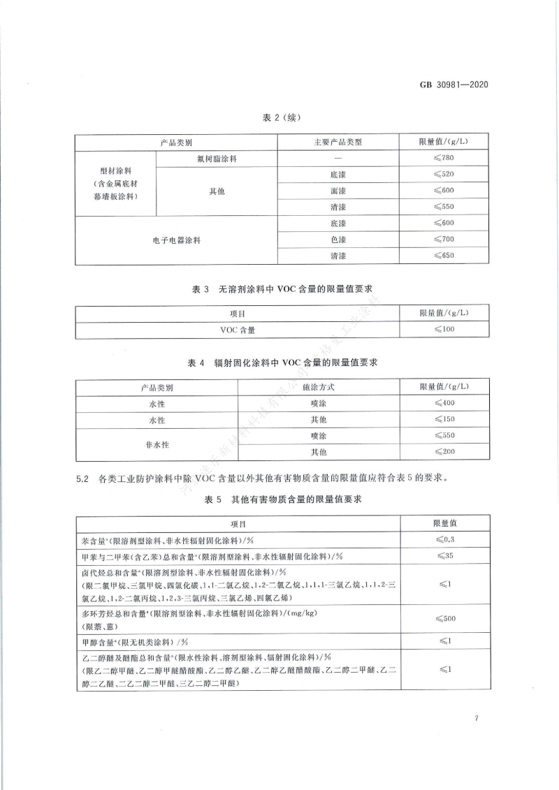 GB30981-2020工業(yè)防護涂料中有害物質(zhì)限量】國家標準_08